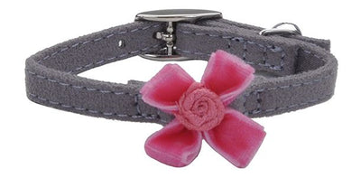 Li'l Pals Safety Kitten Collar With Bow Pink And Grey