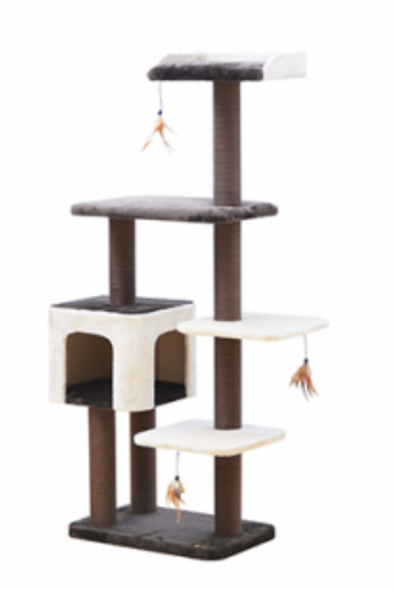 MIDNIGHT MOLLY 5-LEVEL CAT TREE WITH HANGING TOY
