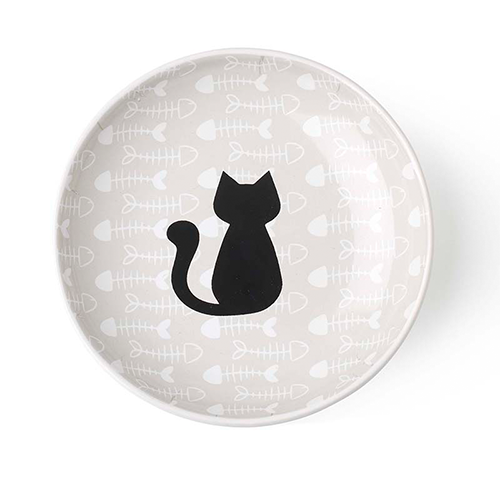 PETRAGEOUS KITTY & FISH BONE 5" CAT SAUCER