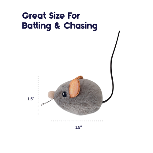 CATSTAGES® SQUEAK SQUEAK MOUSE GREY PLUSH CAT TOY