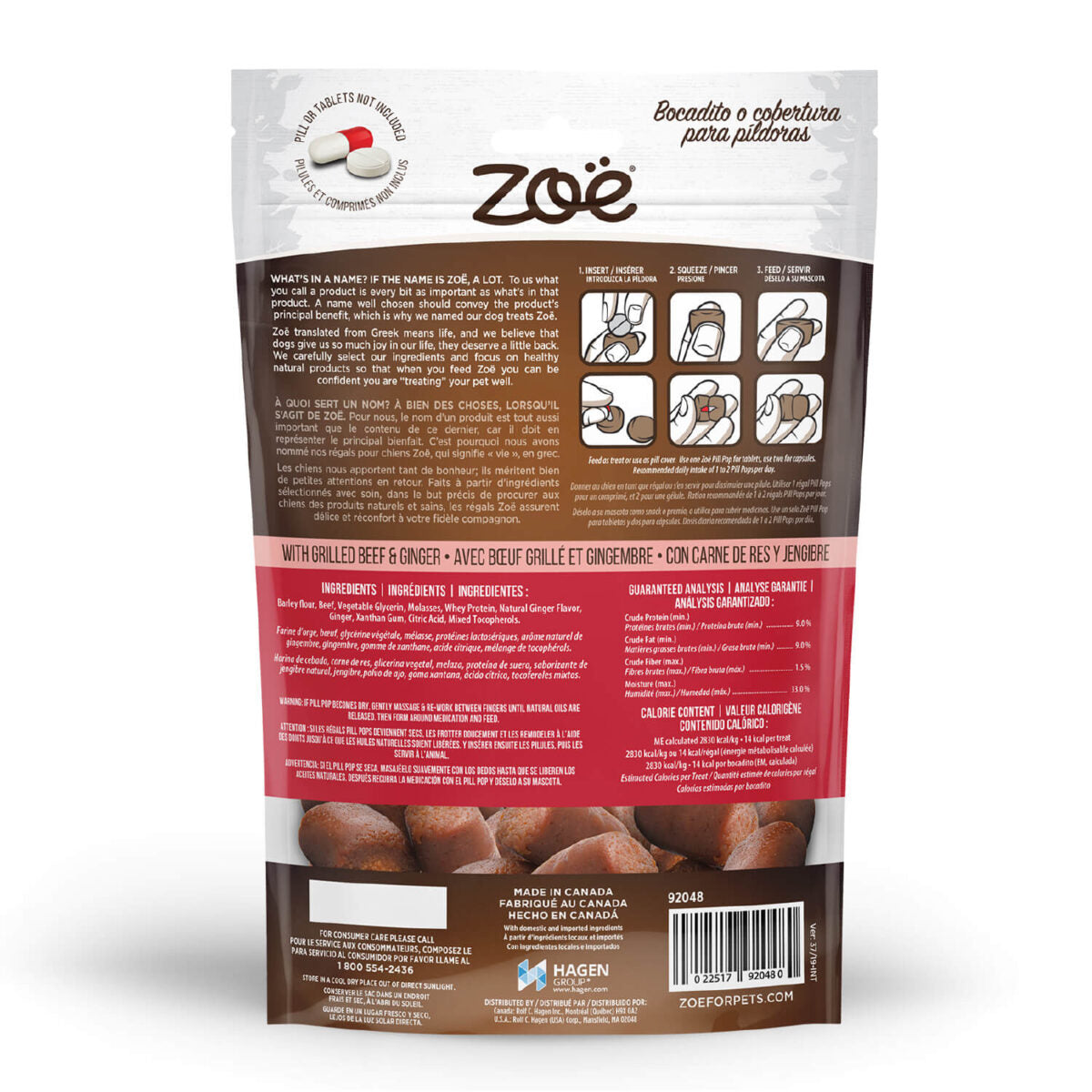 Zoë Pill Pops - Grilled Beef with Ginger - 100 g (3.5 oz)