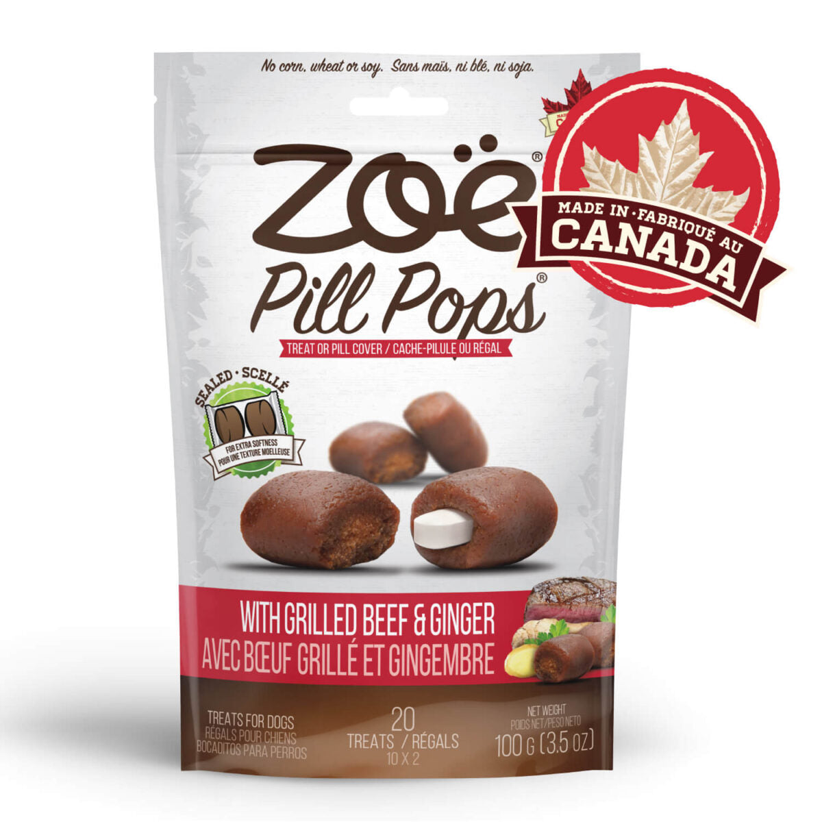 Zoë Pill Pops - Grilled Beef with Ginger - 100 g (3.5 oz)
