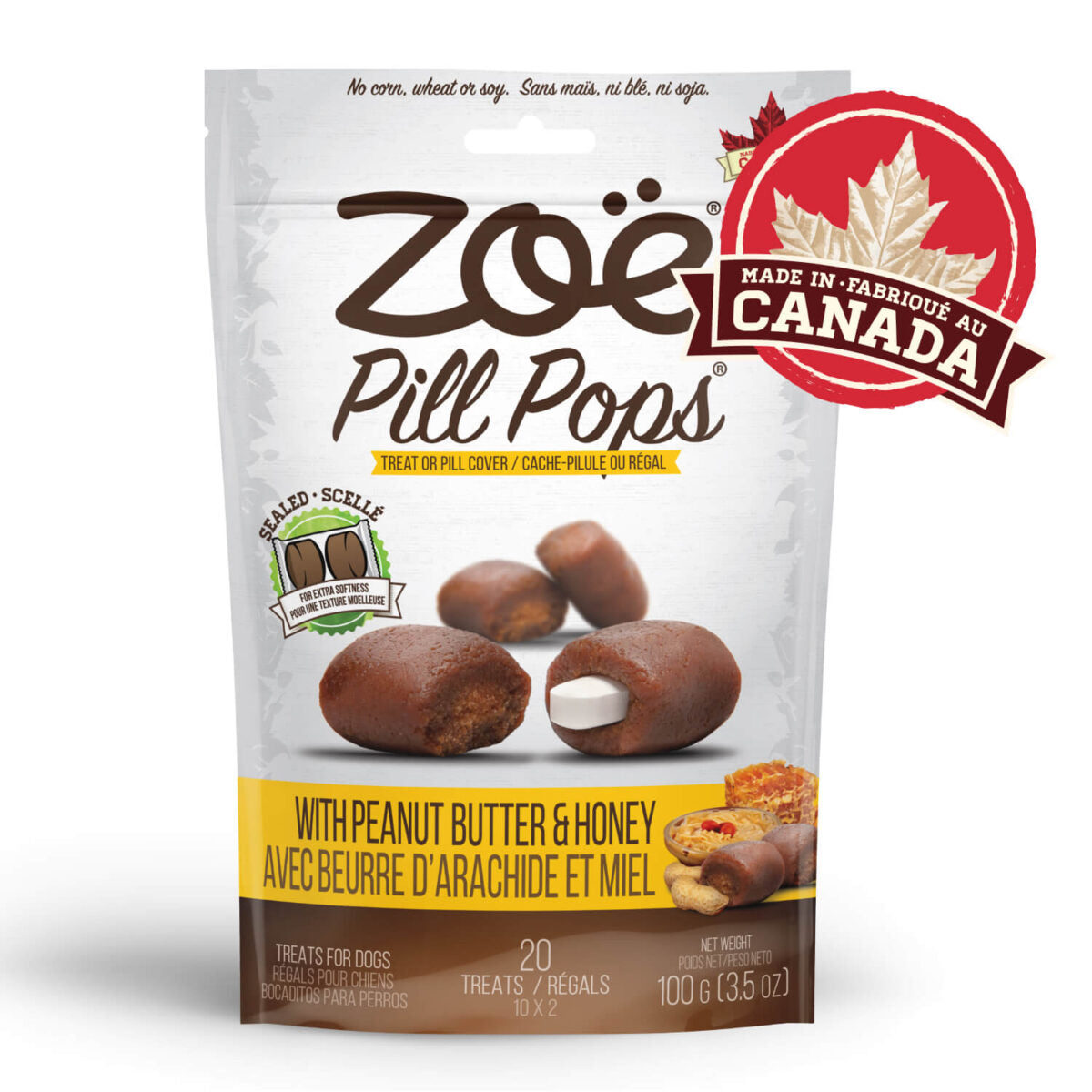 Zoë Pill Pops - Peanut Butter with Honey - 100 g (3.5 oz)