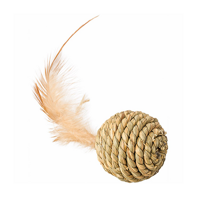SEAGRASS BALL WITH FEATHER