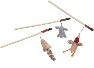 SKINNEEEZ Forest Creatures Cat Teaser Wand Assorted 12"