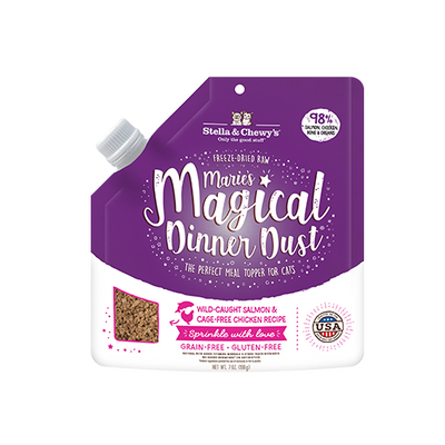 STELLA & CHEWY'S® MARIE'S MAGICAL DINNER DUST WILD-CAUGHT SALMON& CAGE-FREE CHICKEN FREEZE-DRIED TOPPER FOR CATS 7 OZ