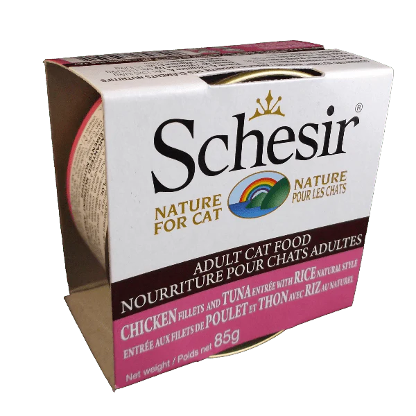 Schesir Chicken Fillets and Tuna with Rice Natural Style in Cooking Water, 85g