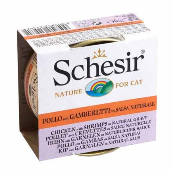 Schesir Chicken Fillets with Shrimps in Natural Gravy, 70g