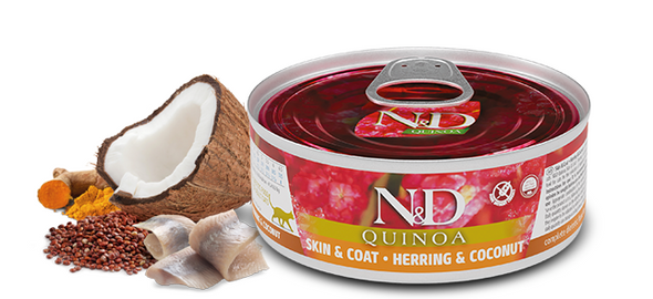 N&D Quinoa Skin and Coat, Herring and Coconut Recipe Wet Food