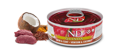 N&D Quinoa Skin and Coat, Venison and Coconut Recipe Wet Food 2.8oz