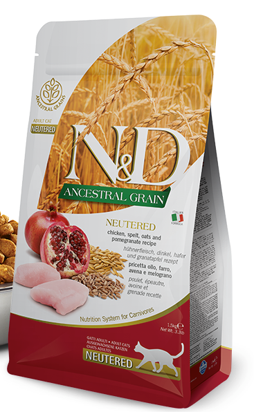 N&D Ancestral Grain - Chicken, Spelt, Oats and Pomegranate Recipe Neutered Dry Food