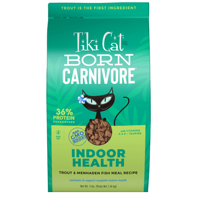 Tiki Cat® Born Carnivore™ Indoor Health: Trout and Menhaden Fish Meal Recipe Dry Food