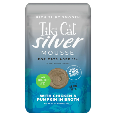 Tiki Cat® Silver Mousse™ Senior Mousse with Chicken & Pumpkin in Broth, 2.8oz