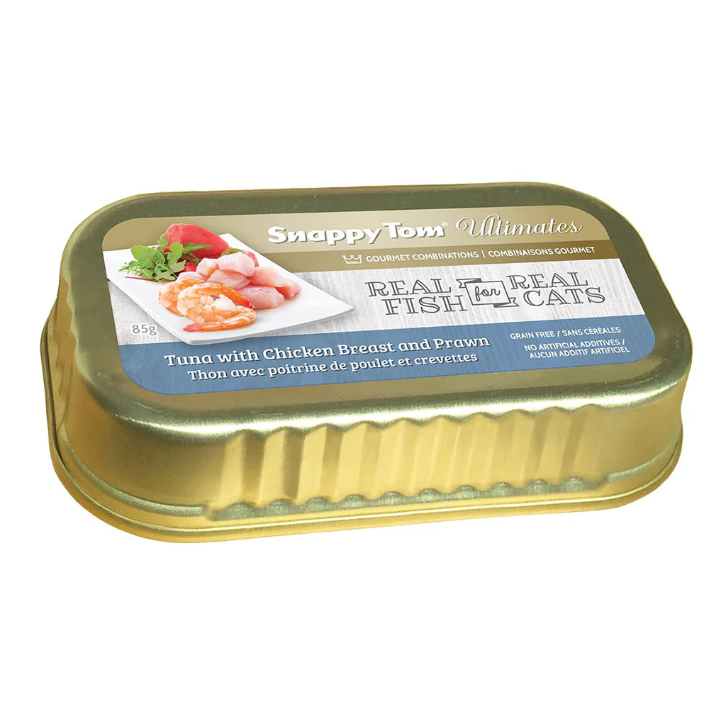 SNAPPY TOM® Ultimates Tuna with Chicken Breast & Prawn wet food, 3oz