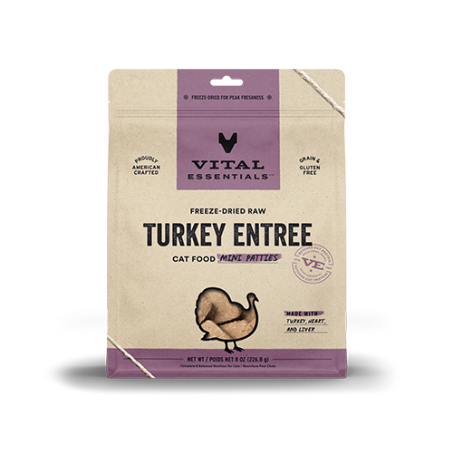 [C] VITAL ESSENTIALS® Turkey Freeze Dried Raw Mini-Patties (BB: feb 10 2025)