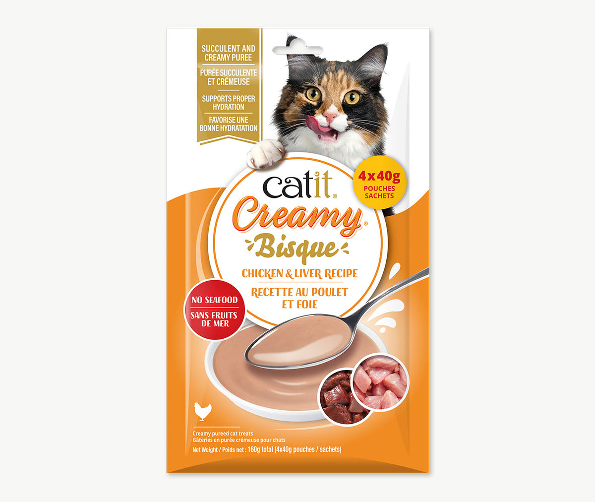 Catit Creamy Bisque Chicken & Liver Recipe - 4 pack