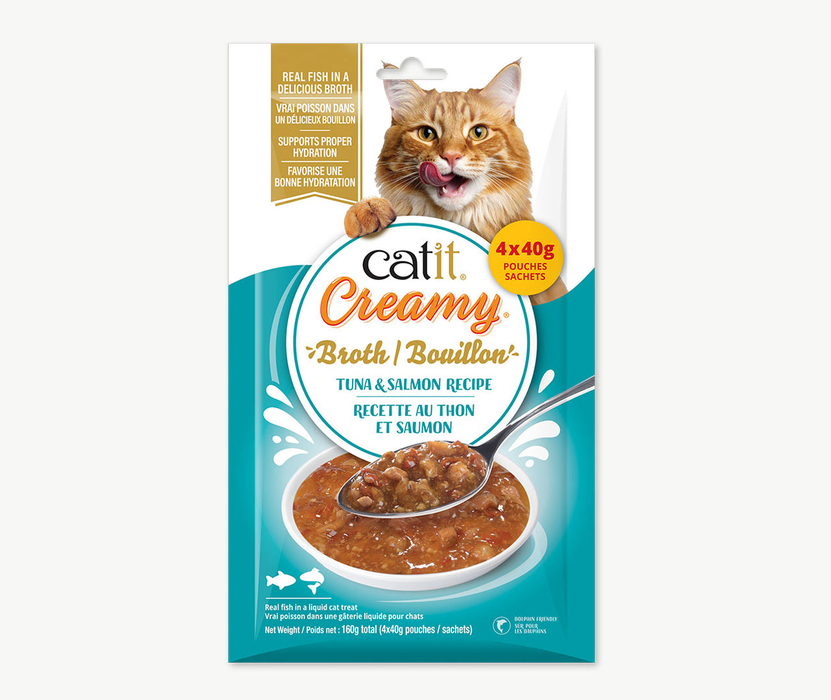 Catit Creamy Broth Tuna & Salmon Recipe - 4 pack