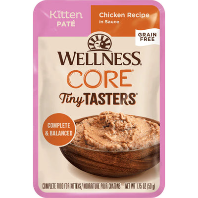 WELLNESS Core Tiny Tasters KITTEN PÂTÉ Chicken Recipe in Sauce Wet Cat Food 1.75 OZ