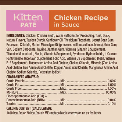 WELLNESS Core Tiny Tasters KITTEN PÂTÉ Chicken Recipe in Sauce Wet Cat Food 1.75 OZ