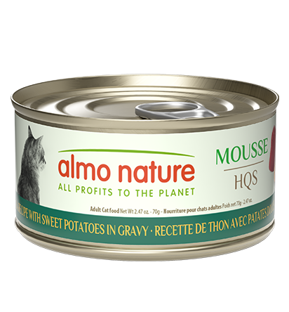 Almo Nature Mousse HQS - Tuna Recipe with Sweet Potatoes in Gravy, 2.47oz