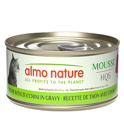 Almo Nature Mousse HQS - Tuna Recipe with Zucchini in Gravy, 2.47oz