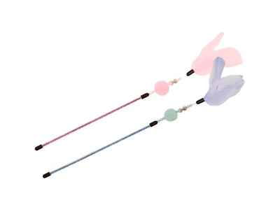 Bud'Z Feather Duster Toy For Cats Cotton Candy Single Ball Cat 35cm 12pk
