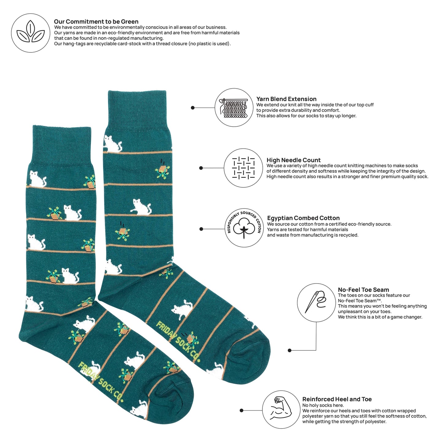Men's Cat & Plant Socks