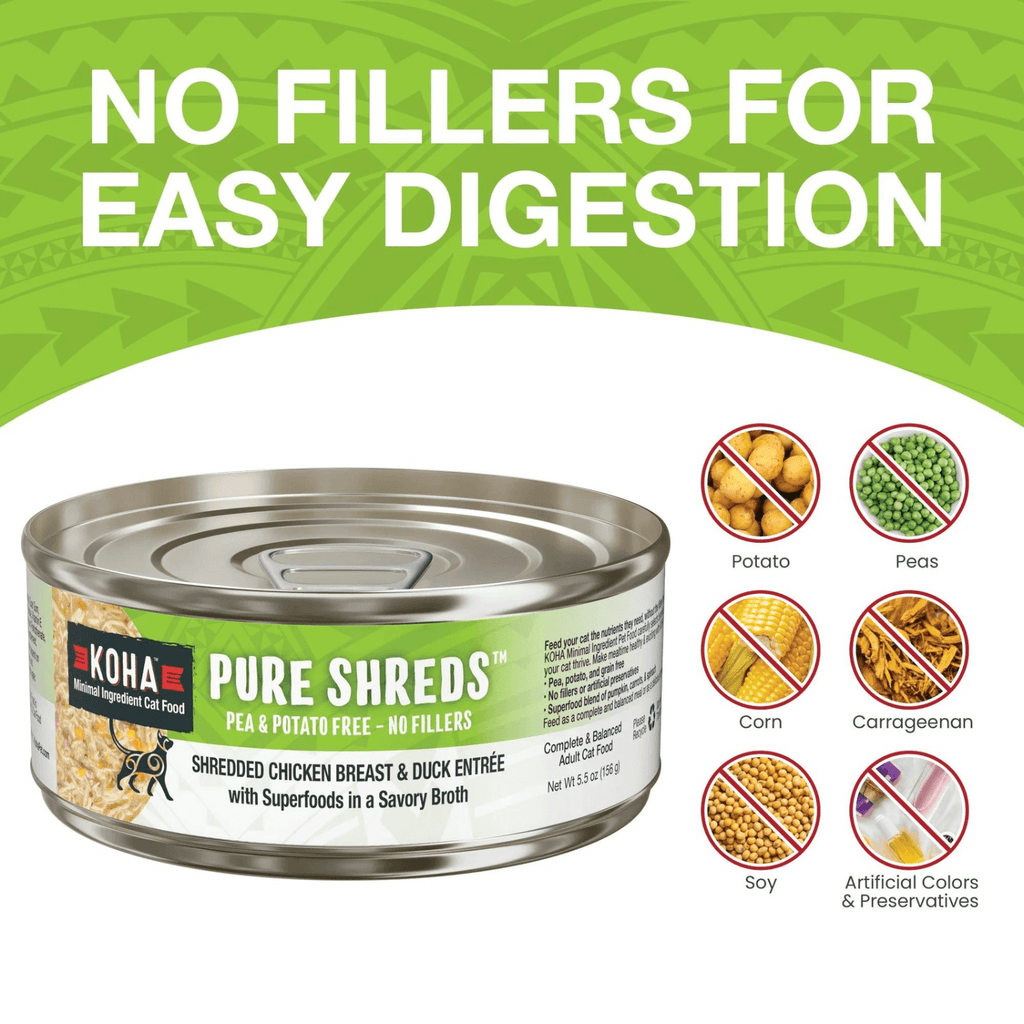 Canned Cat Food - Pure Shreds - Shredded Chicken Breast & Duck Entree - Adult