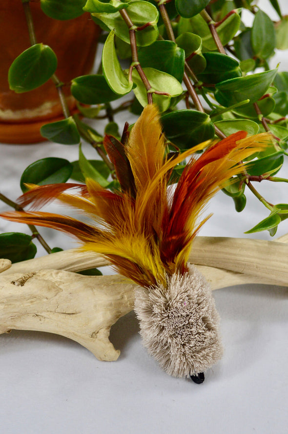 Caribou Hide & Rooster Feather Rod Attachment
