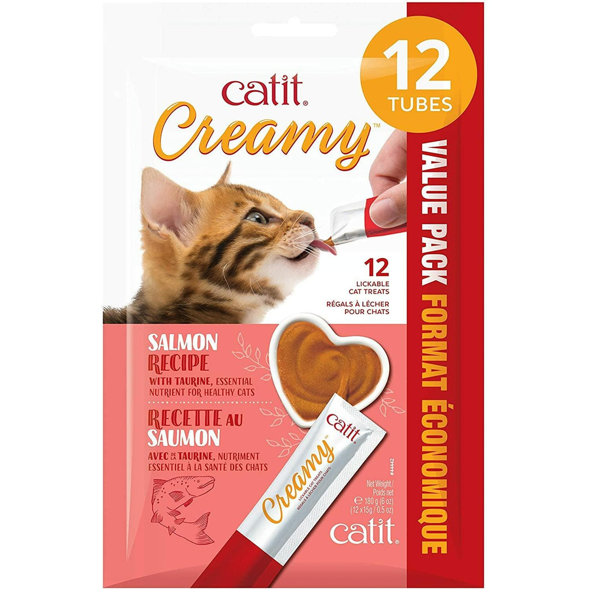 Catit Creamy Lickable Cat Treat - Salmon Flavour - 12 pack