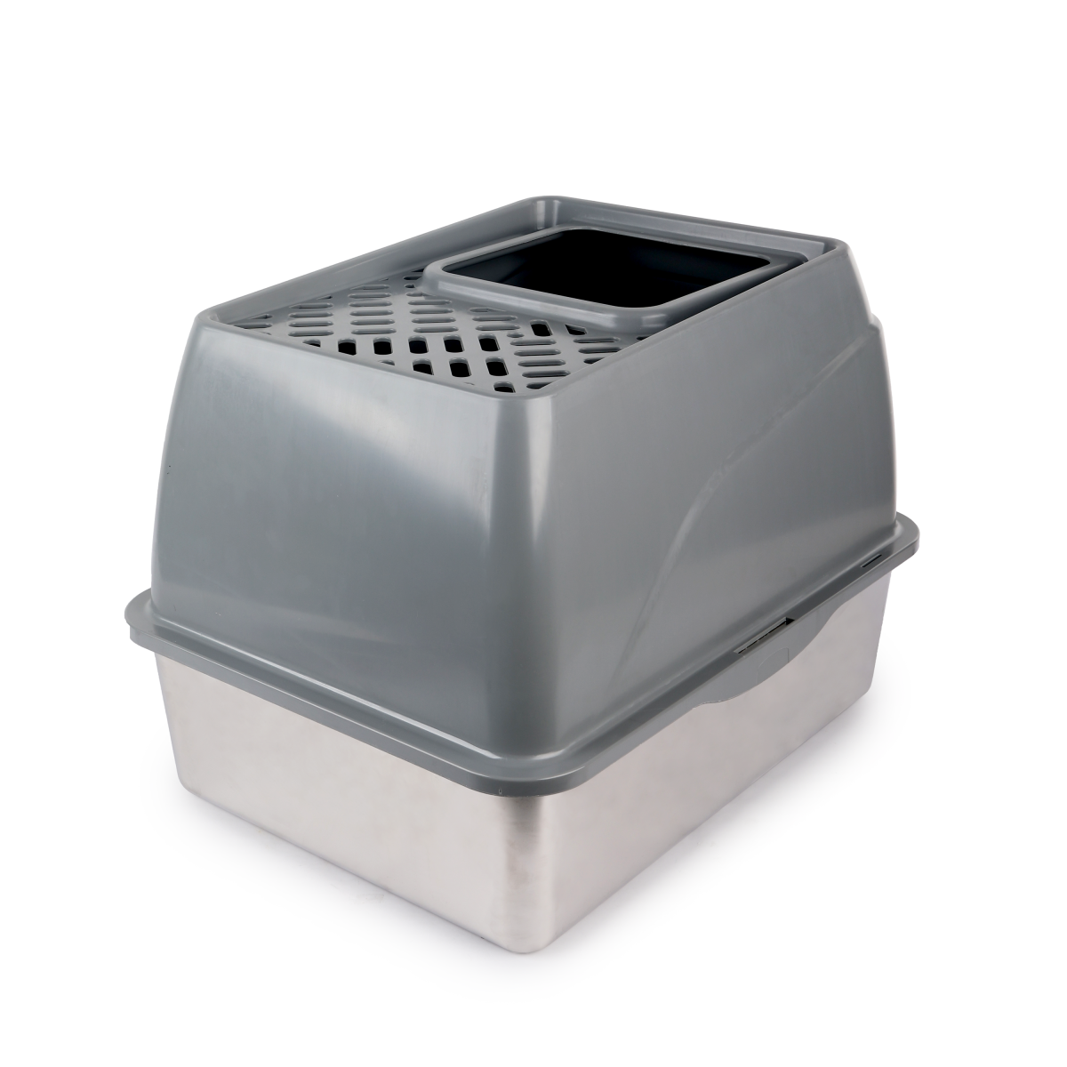 Go Fresh Stainless Steel No Mess Litter Box 53 X 40.6 X 39 cm