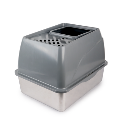 Go Fresh Stainless Steel No Mess Litter Box 53 X 40.6 X 39 cm