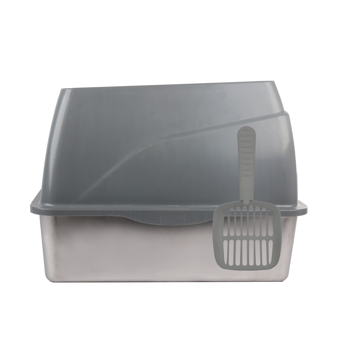 Go Fresh Stainless Steel No Mess Litter Box 53 X 40.6 X 39 cm
