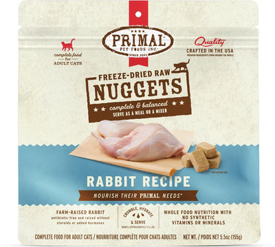 Primal Rabbit Formula Nuggets Grain-Free Raw Freeze-Dried Cat Food, 14-oz bag