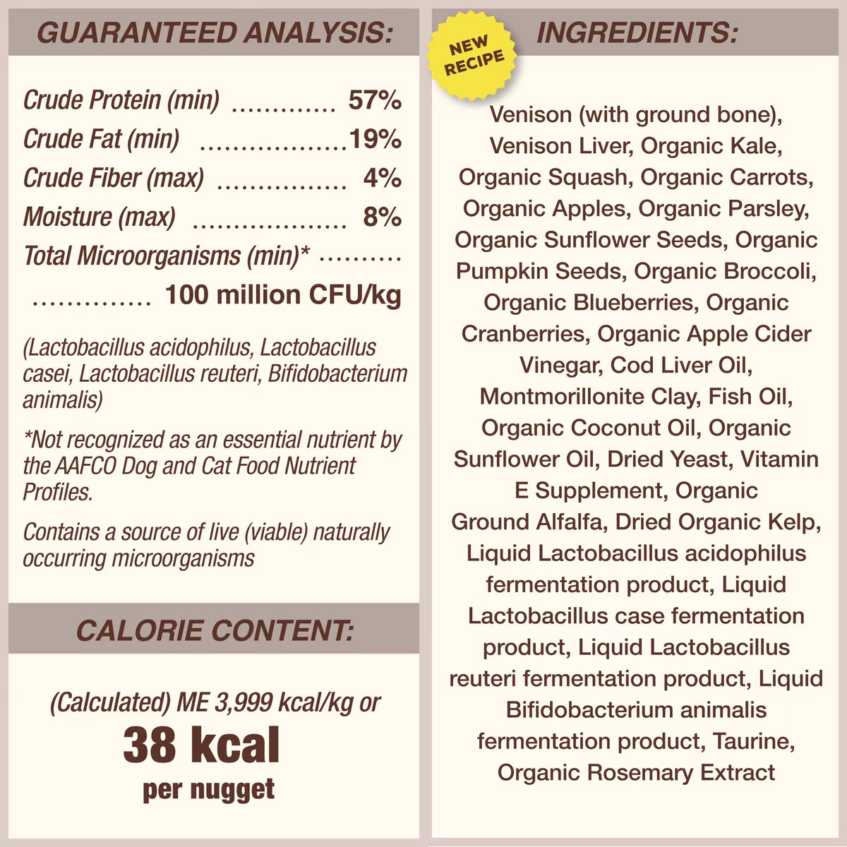 Primal Venison Nuggets Grain-Free Raw Freeze-Dried Dog Food, 14-oz bag