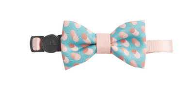 Collar with Bow Tie - Peach & Blue