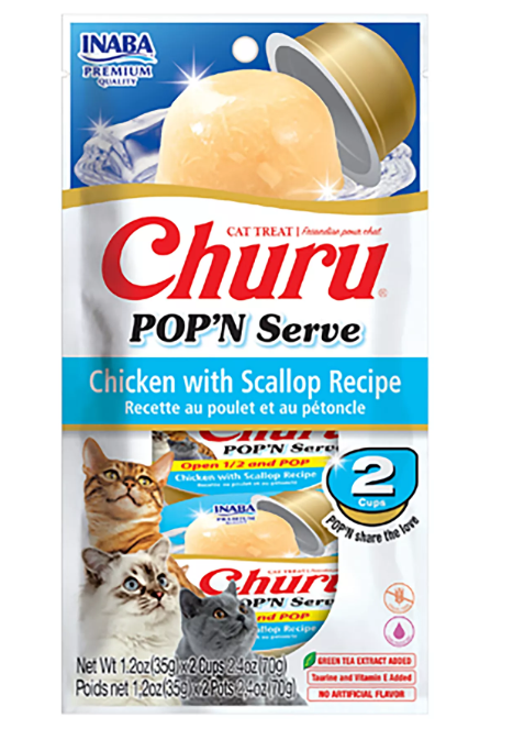 Churu Pop'N Serve Chicken with Scallop Recipe