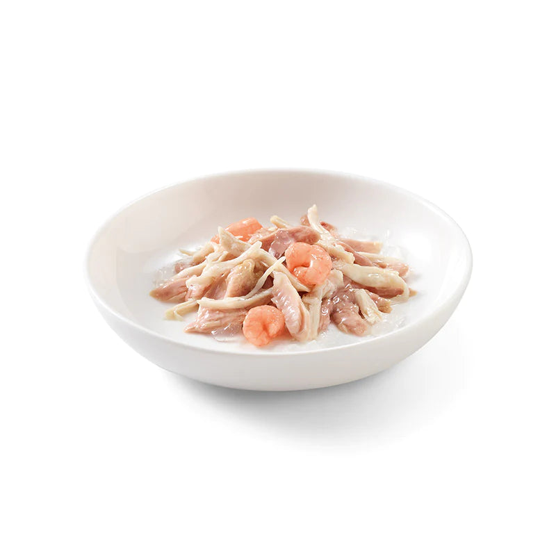 Schesir Tuna and Chicken Fillets with Shrimps in Jelly Pouch, 100g