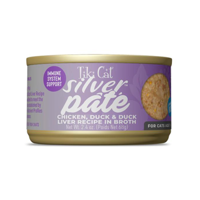 Tiki Cat® Silver™ Pâté: Chicken, Duck & Duck Liver Recipe in Broth
