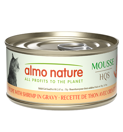Almo Nature Mousse HQS - Tuna Recipe with Shrimp in Gravy, 2.47oz