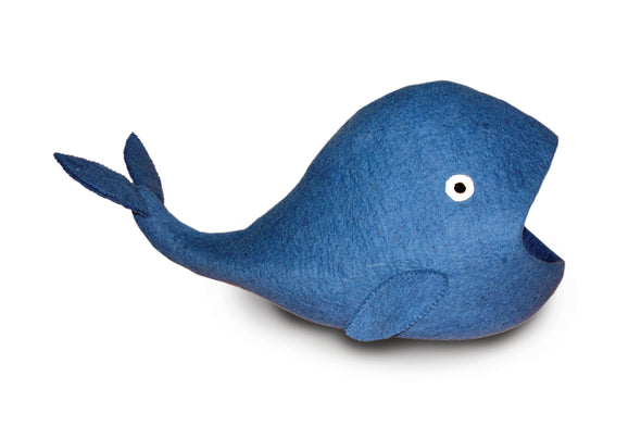 Wool Felt Whale Cave Bed Blue