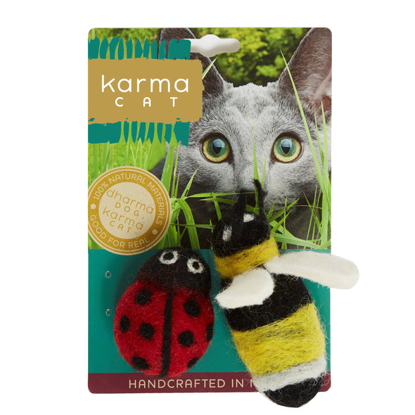 Wool Felt Lady Bug and Bee (2 pack)