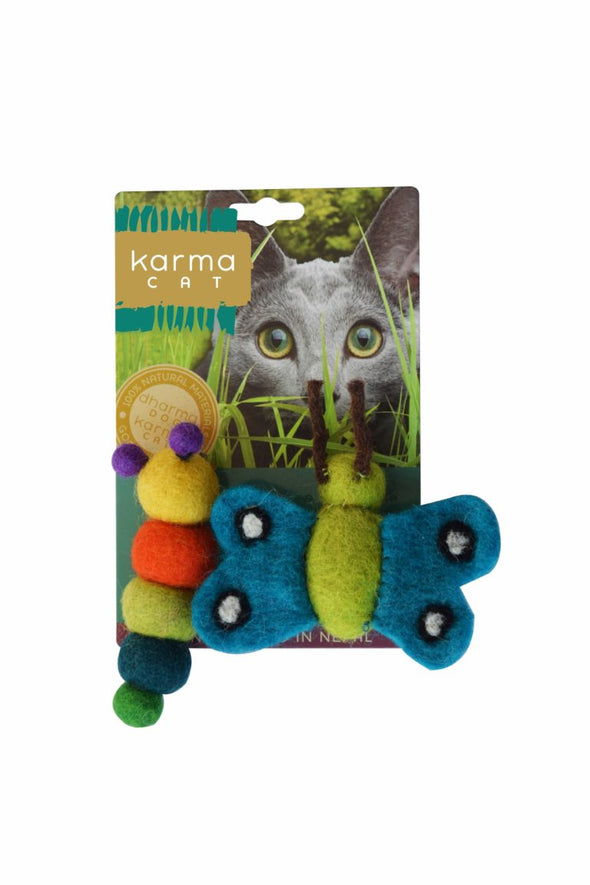 Wool Felt Caterpillar & Butterfly (2 pack, assorted colours)