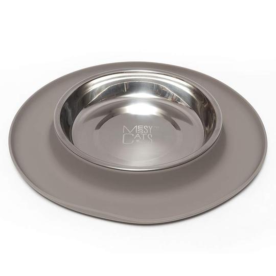 Single Silicone Cat Feeder with Stainless Steel Bowl, 3 Colours Available