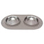 Double Silicone Cat Feeder with Stainless Steel Bowls, 3 Colours Available