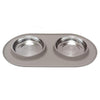 Double Silicone Cat Feeder with Stainless Steel Bowls, 3 Colours Available