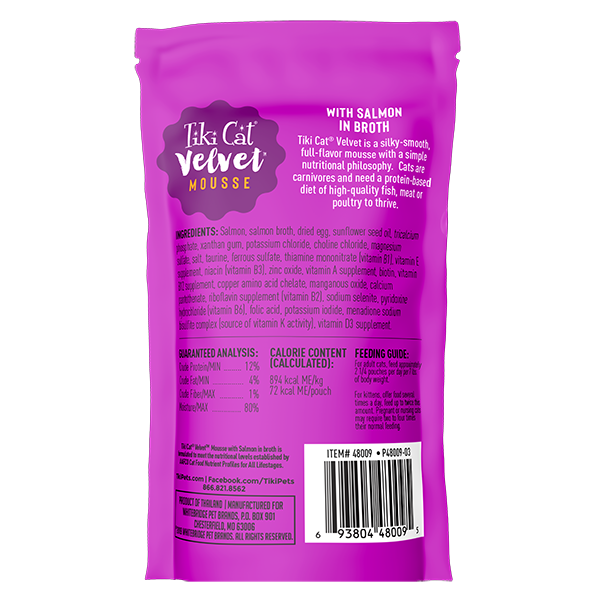 Tiki Cat® Velvet Mousse™ Salmon in Broth, 2.8oz