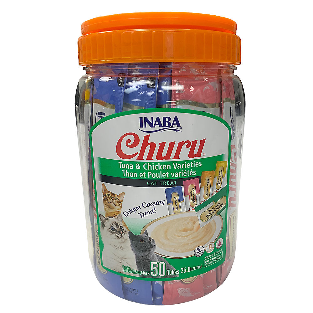 Churu Purees Tuna & Chicken Variety Pack (50 Tubes)