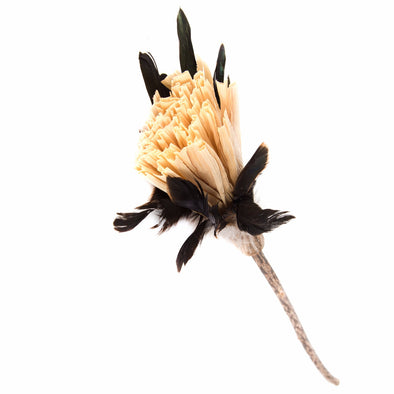 Silver Vine Corn Feathers Teaser Toy (40cm stick)