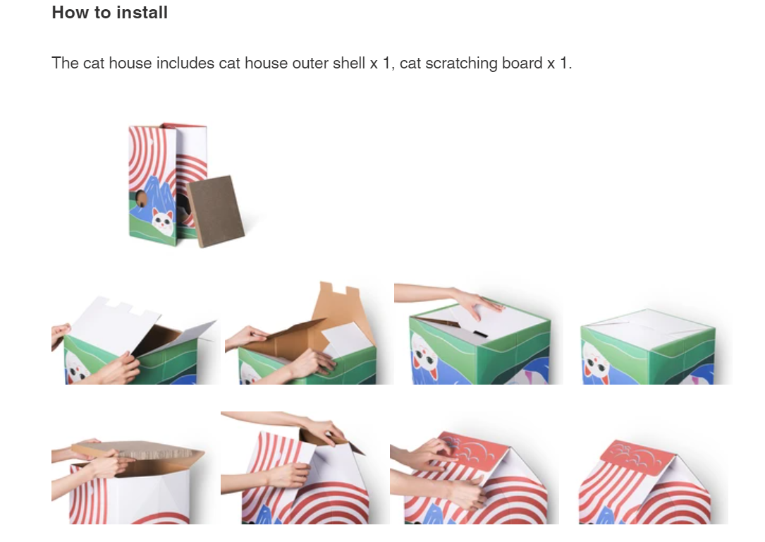 Cat Scratcher House- Japanese Fuji Pattern